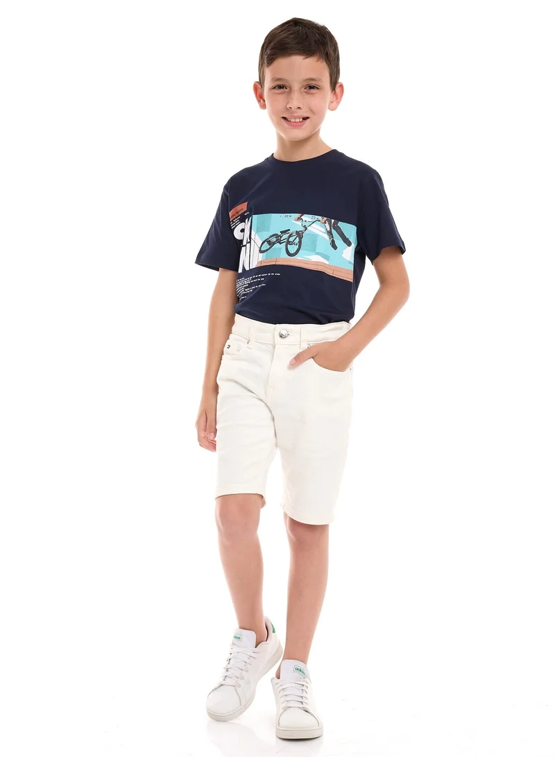 Victor And Jane  Boys Graphic T-Shirt (6-12Y)- Blue for Men | Best Price UAE